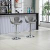 COOLMORE Swivel Bar Stools Set of 2 Adjustable Counter Height Chairs with Footrest for Kitchen, Dining Room