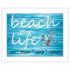 "Beach Life" By Cindy Jacobs; Printed Wall Art; Ready To Hang Framed Poster; White Frame
