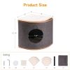 Cat House Cat Bed for Cats; Wooden Corner Cat House Cave with 2 Washable Cushions