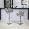 COOLMORE Swivel Bar Stools Set of 2 Adjustable Counter Height Chairs with Footrest for Kitchen, Dining Room