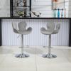 COOLMORE Swivel Bar Stools Set of 2 Adjustable Counter Height Chairs with Footrest for Kitchen, Dining Room