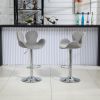 COOLMORE Swivel Bar Stools Set of 2 Adjustable Counter Height Chairs with Footrest for Kitchen, Dining Room