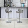 COOLMORE Swivel Bar Stools Set of 2 Adjustable Counter Height Chairs with Footrest for Kitchen, Dining Room