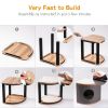 Cat House Cat Bed for Cats; Wooden Corner Cat House Cave with 2 Washable Cushions