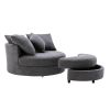 Orisfur. 360&deg; Swivel Accent Barrel Chair with Storage Ottoman &amp; 4 Pillows; Modern Linen Leisure Chair Round Accent for Living Room