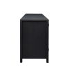 MDF TV stand with storage cabinet; Black