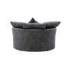 Orisfur. 360&deg; Swivel Accent Barrel Chair with Storage Ottoman &amp; 4 Pillows; Modern Linen Leisure Chair Round Accent for Living Room