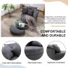 Orisfur. 360&deg; Swivel Accent Barrel Chair with Storage Ottoman &amp; 4 Pillows; Modern Linen Leisure Chair Round Accent for Living Room