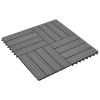 WPC Tiles 11.8"x11.8" 11 pcs 11 ftÂ² Gray