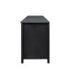TV stand furniture with 6 storage compartments and 1 shelf cabinet; Black