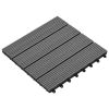 WPC Tiles 11.8"x11.8" 11 pcs 11 ftÂ² Gray
