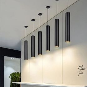Long-tube Suspended Ceiling Lamp (Option: Black-6x60cm-warm light)