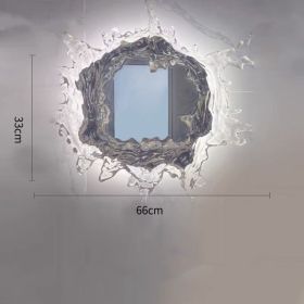 Creative Water Spray Vanity Mirror Wall Lamp (Option: Chrome color-D66CM-White light)