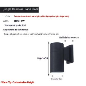 Waterproof Up And Down Spotlight (Option: Golden Light-Gray Single Head 12W)