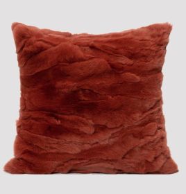 Modern Simple And Light Luxury Rust Red Crystal Cushion Pillow (Option: red square pillow-45x45cm without core)